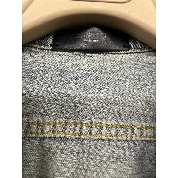 NEW Sz M Medium Mens Amiri Los Angeles Indigo Denim Airbrush "Hollywood" Jacket - Picture 8 of 11